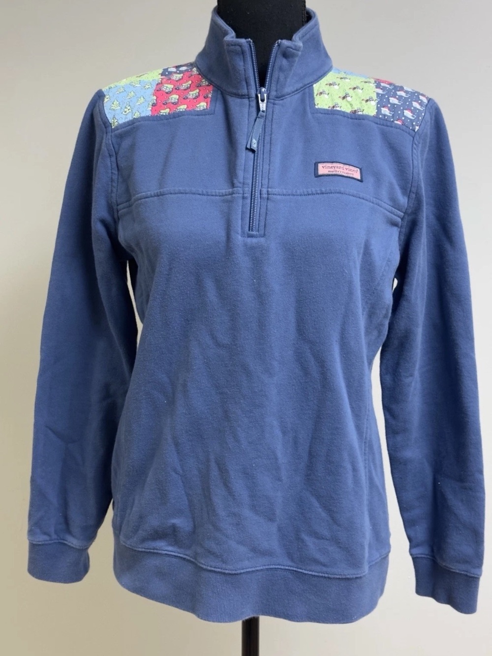 Vineyard Vines Sweatshirt Womens Blue Christmas Holiday Shirt Pullover Size M